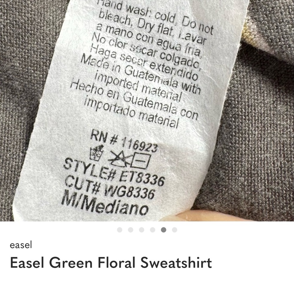 Easel Floral Print Top - Pink and Olive - Picture 6 of 6